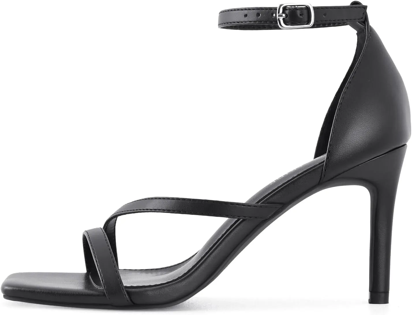 Women's High Heels Stilettos Strappy Heeled Sandals Ankle Buckle Square Toe Comfortable Casual Dress Pumps Shoes