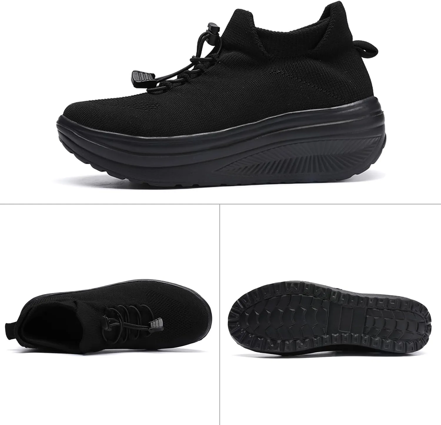 Women's Orthopedic Sock Sneakers Stretchy Mesh Slip-On Increase Height Walking Shoes Casual Comfortable Nursing Work Shoes