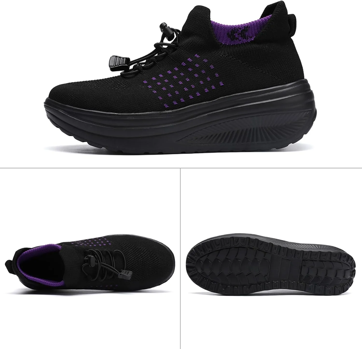 Women's Orthopedic Sock Sneakers Stretchy Mesh Slip-On Increase Height Walking Shoes Casual Comfortable Nursing Work Shoes