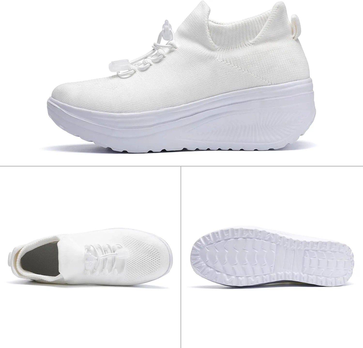Women's Orthopedic Sock Sneakers Stretchy Mesh Slip-On Increase Height Walking Shoes Casual Comfortable Nursing Work Shoes