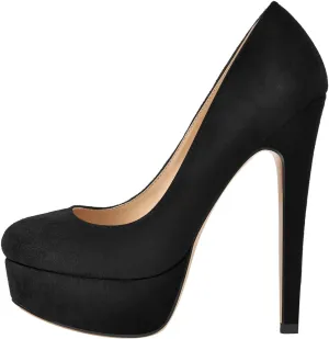 Women's Round Toe Dressy High Heels Platform Stilettos Pumps Shoes