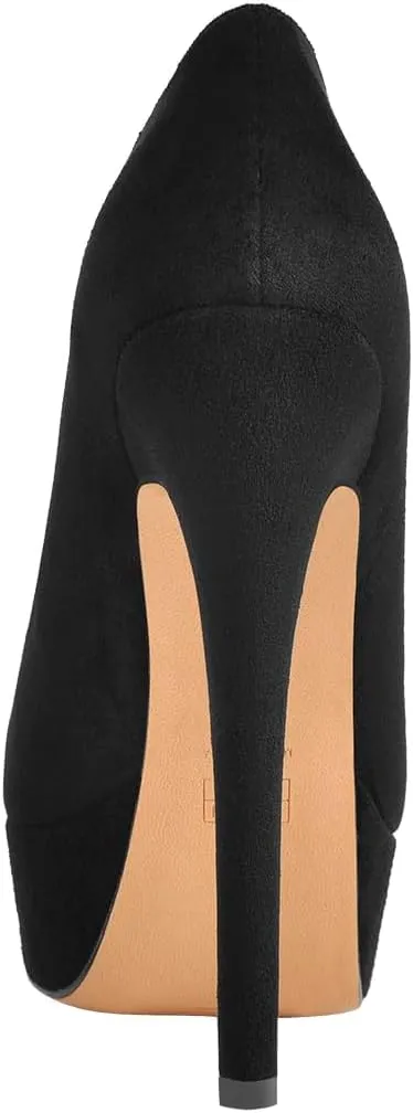 Women's Round Toe Dressy High Heels Platform Stilettos Pumps Shoes