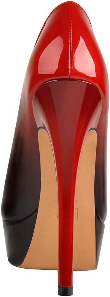 Women's Round Toe Dressy High Heels Platform Stilettos Pumps Shoes