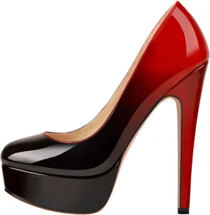 Women's Round Toe Dressy High Heels Platform Stilettos Pumps Shoes