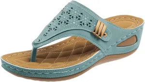 Womens Sandals 2025 Orthopedic Wide Width Slip-On Dressy Comfortable Summer Shoes Wedge Flip Flops Blue Spring