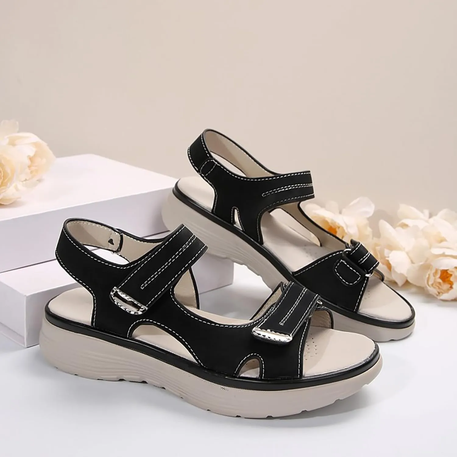 Women's Sport Beach Sandals 2025 with Arch Support Slip-on Flat Walking Orthopedic Shoes Wedge Sandals for Women 2025 Comfort Indoor Outdoor Flat Dressy