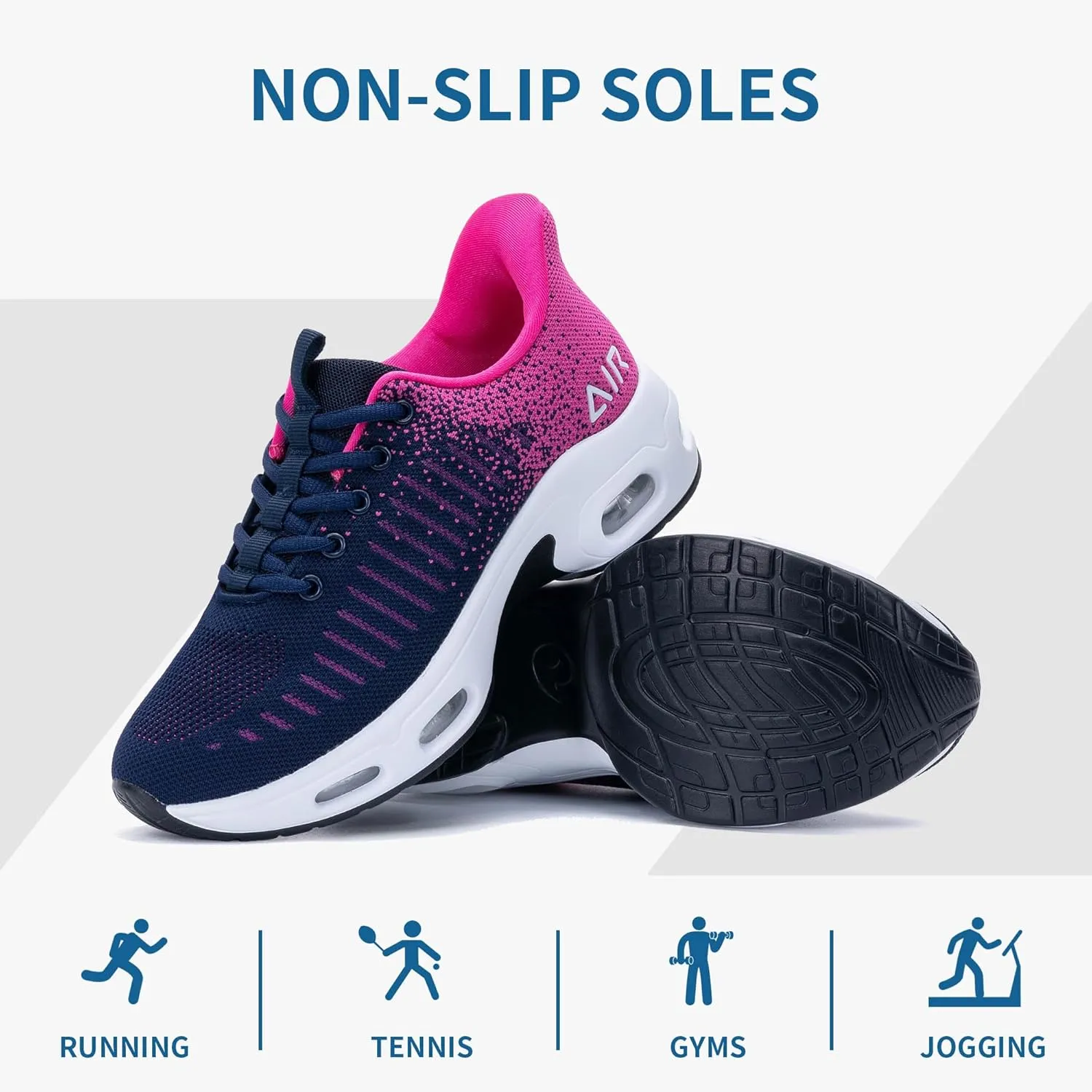 Women's Walking Shoes Slip On Sneakers, Easy Put On Air Tennis Shoes for Ladies