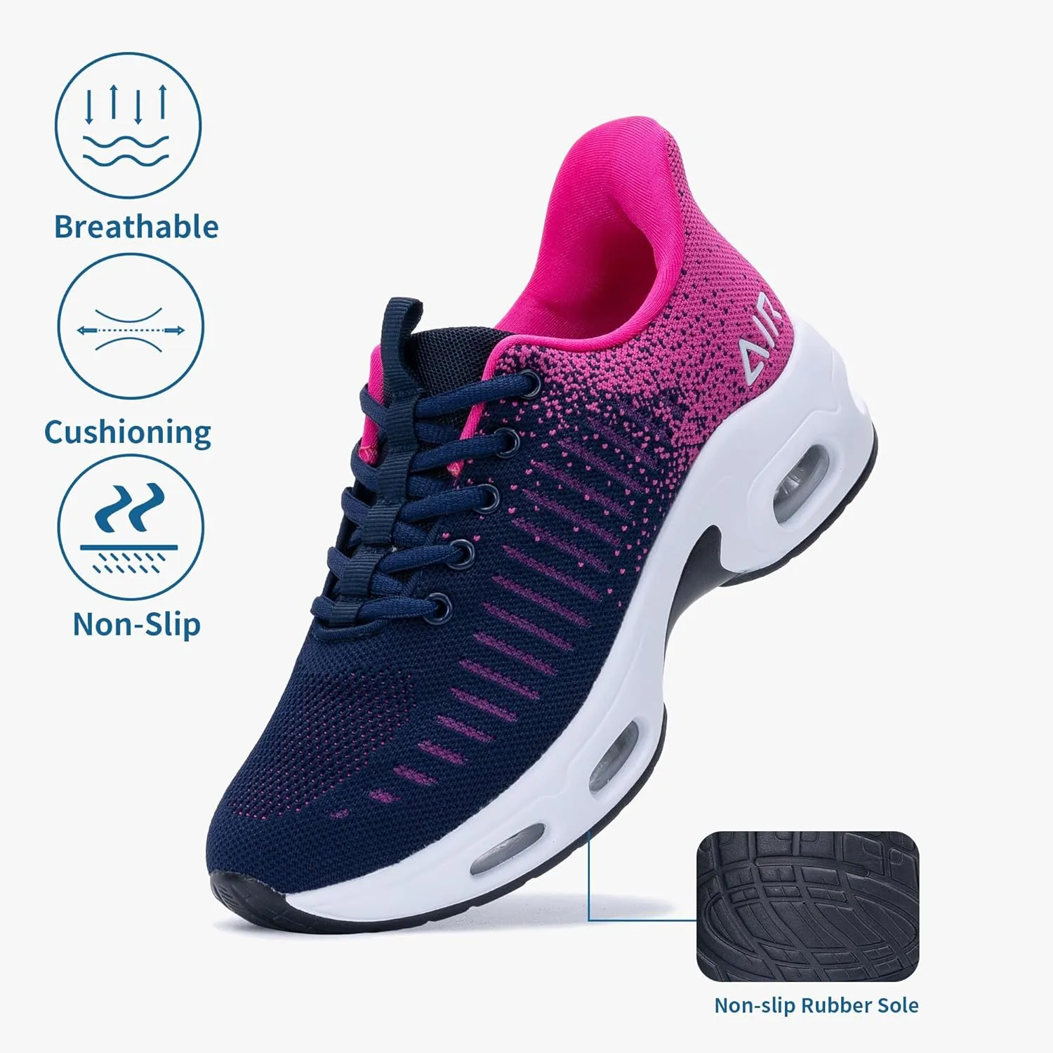 Women's Walking Shoes Slip On Sneakers, Easy Put On Air Tennis Shoes for Ladies