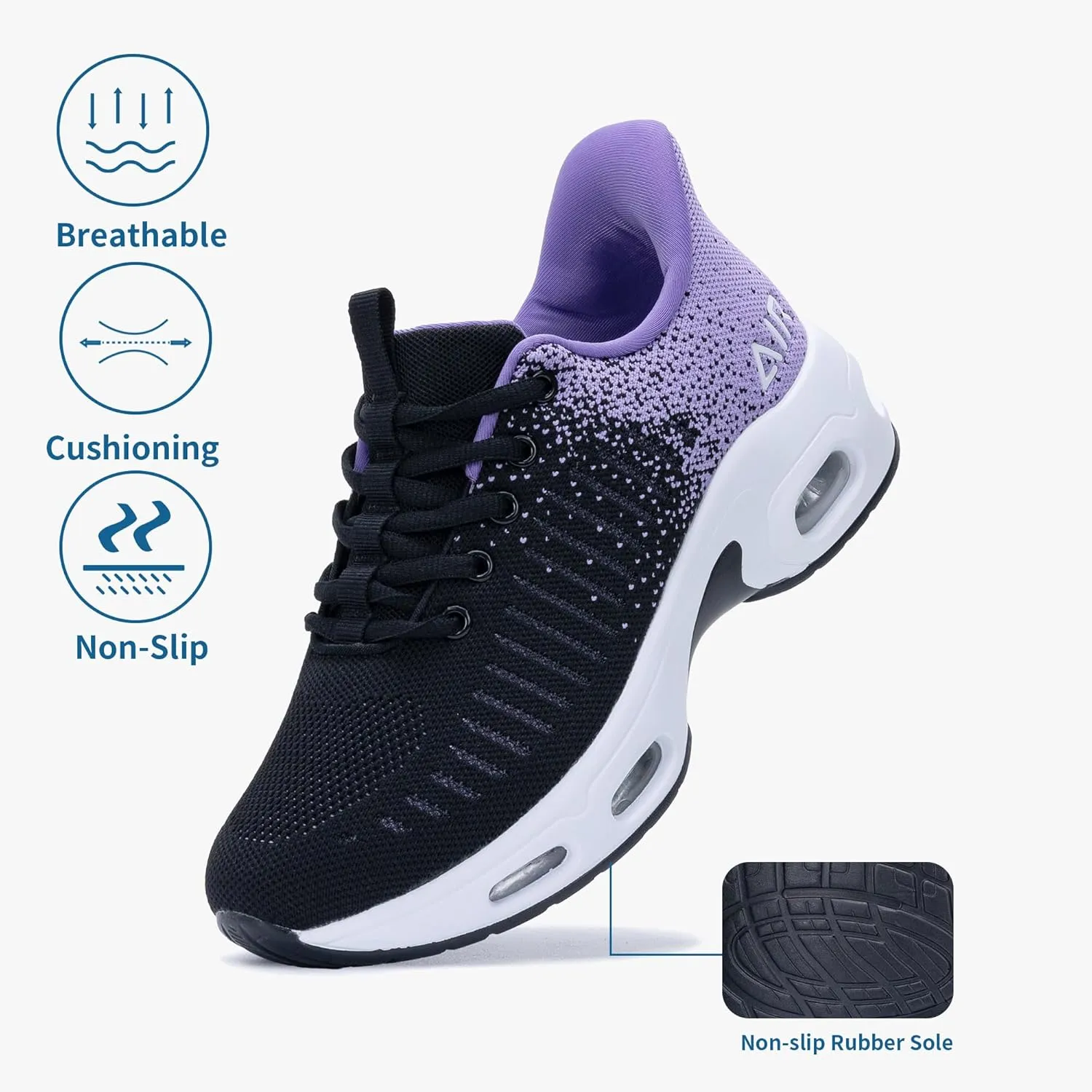 Women's Walking Shoes Slip On Sneakers, Easy Put On Air Tennis Shoes for Ladies
