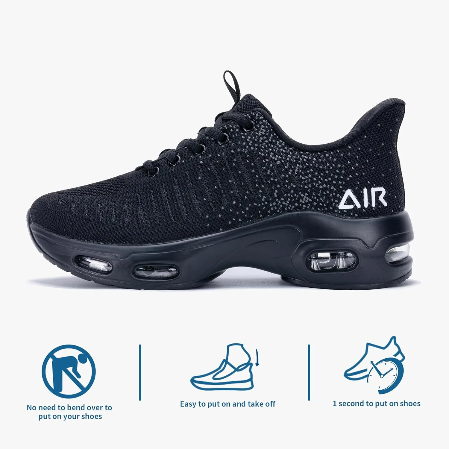 Women's Walking Shoes Slip On Sneakers, Easy Put On Air Tennis Shoes for Ladies