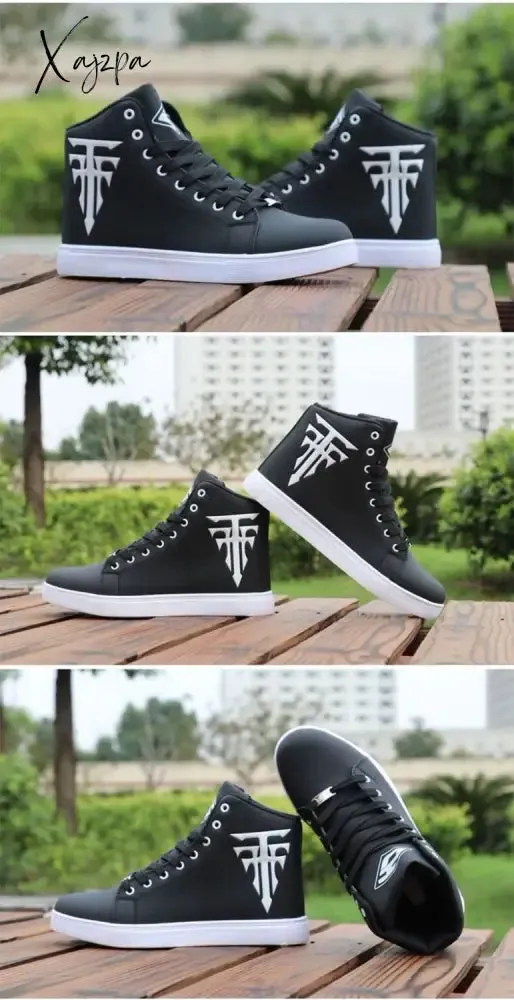 Xajzpa - High Top Sneakers Man White Vulcanized Sneakers Flat Comfortable Shoes Men Autumn Spring Fashion Mens Shoes Vulcanize Shoes