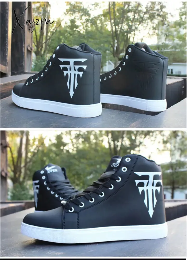 Xajzpa - High Top Sneakers Man White Vulcanized Sneakers Flat Comfortable Shoes Men Autumn Spring Fashion Mens Shoes Vulcanize Shoes